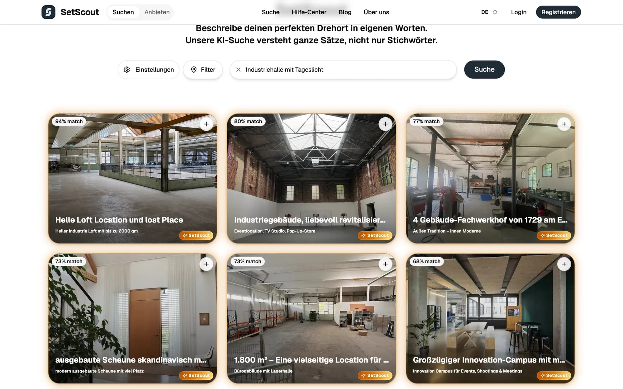 SetScout-Suchergebnisse für „Industriehalle mit Tageslicht“